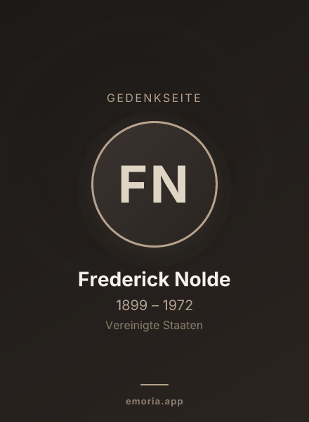Gedenkportrait von Frederick Nolde