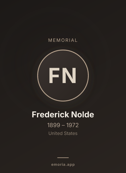 Memorial portrait of Frederick Nolde