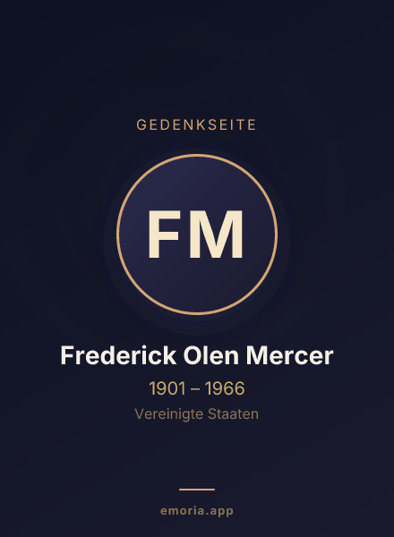 Gedenkportrait von Frederick Olen Mercer