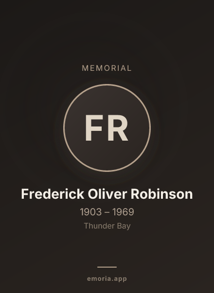 Memorial portrait of Frederick Oliver Robinson