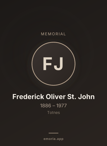 Memorial portrait of Frederick Oliver St. John