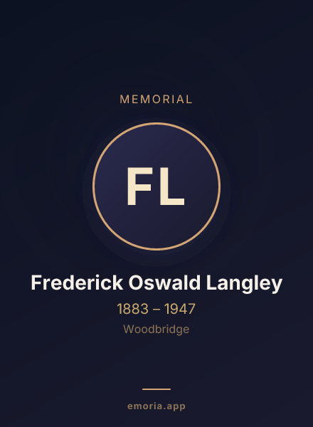 Memorial portrait of Frederick Oswald Langley