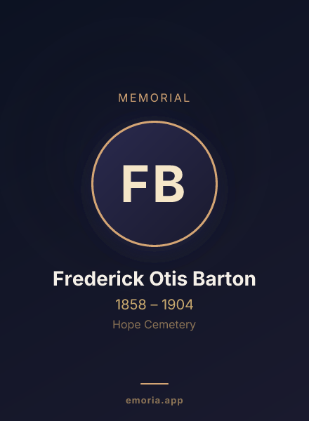 Memorial portrait of Frederick Otis Barton