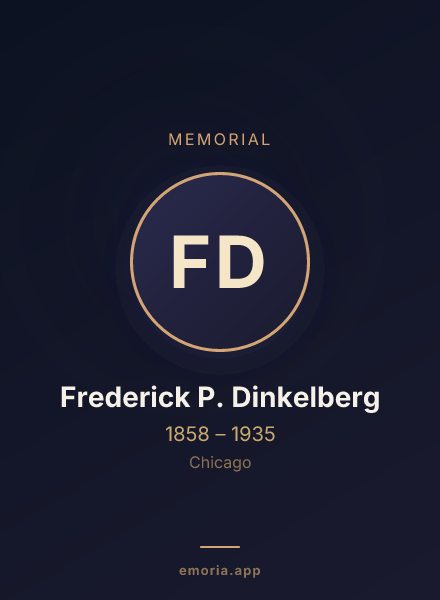 Memorial portrait of Frederick P. Dinkelberg