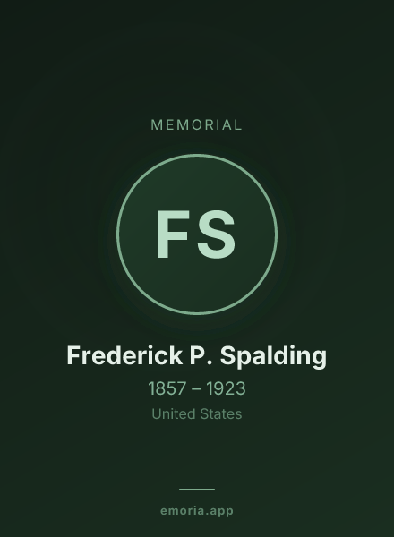 Memorial portrait of Frederick P. Spalding