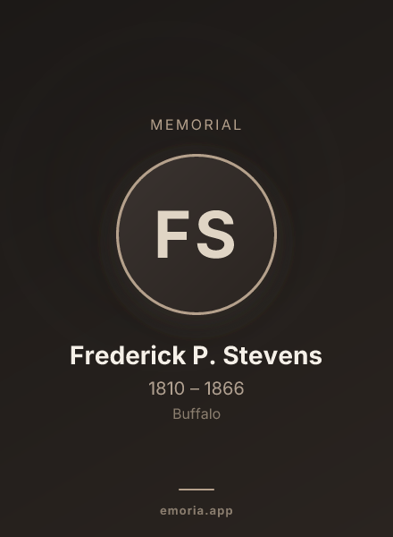 Memorial portrait of Frederick P. Stevens