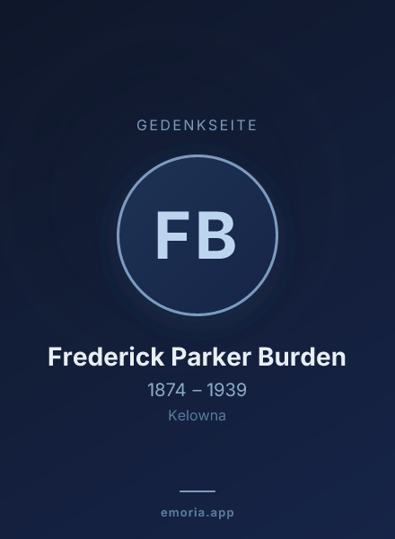 Gedenkportrait von Frederick Parker Burden