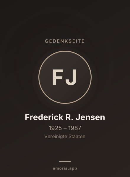 Gedenkportrait von Frederick R. Jensen