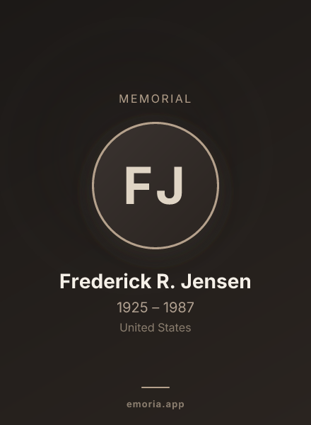 Memorial portrait of Frederick R. Jensen