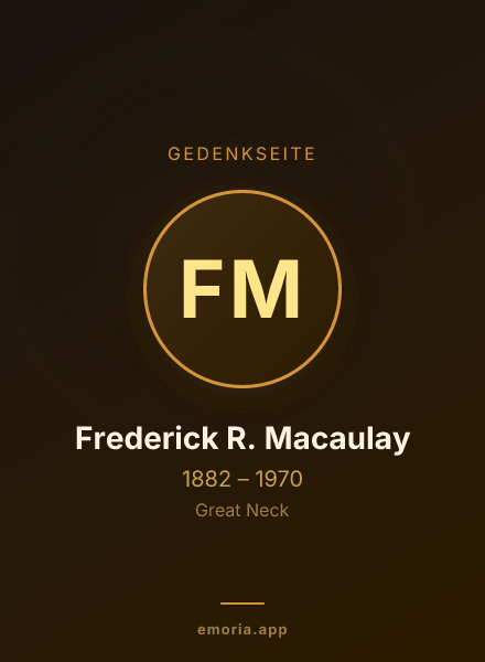 Gedenkportrait von Frederick R. Macaulay