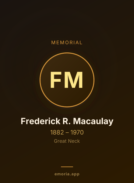 Memorial portrait of Frederick R. Macaulay