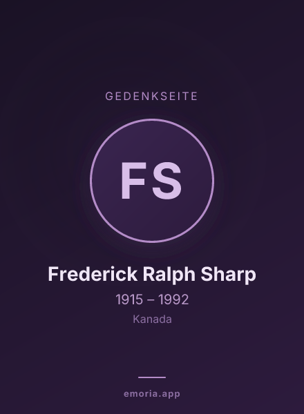 Gedenkportrait von Frederick Ralph Sharp