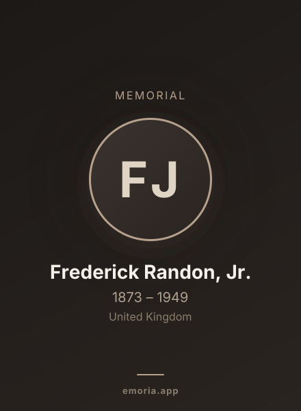 Memorial portrait of Frederick Randon, Jr.
