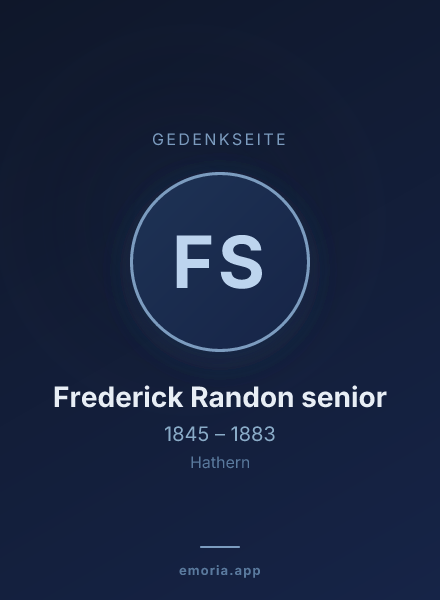 Gedenkportrait von Frederick Randon senior
