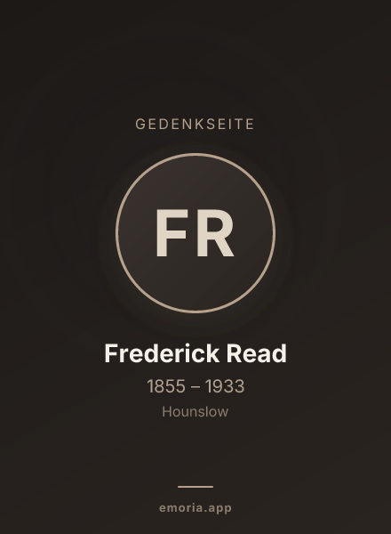 Gedenkportrait von Frederick Read