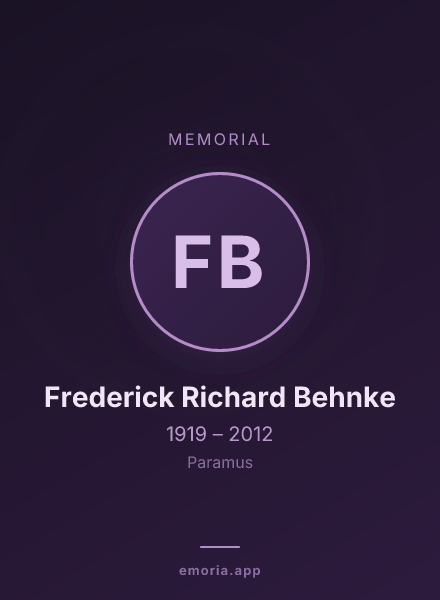 Memorial portrait of Frederick Richard Behnke