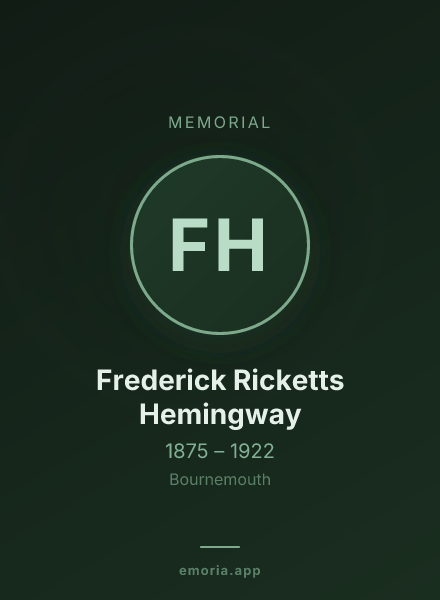 Memorial portrait of Frederick Ricketts Hemingway