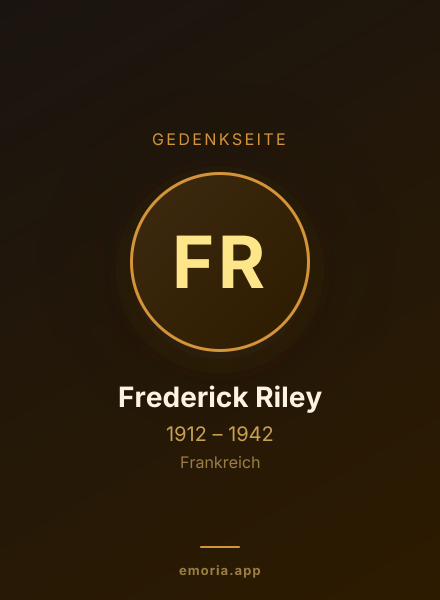 Gedenkportrait von Frederick Riley