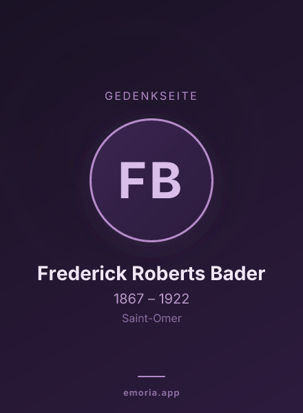 Gedenkportrait von Frederick Roberts Bader