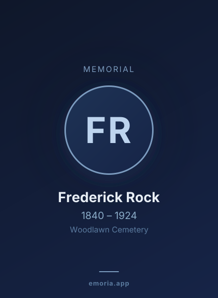 Memorial portrait of Frederick Rock
