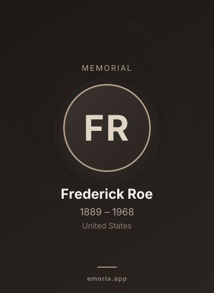 Memorial portrait of Frederick Roe