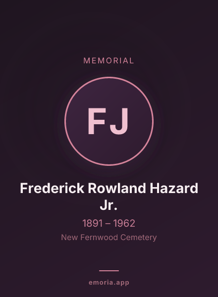 Memorial portrait of Frederick Rowland Hazard Jr.
