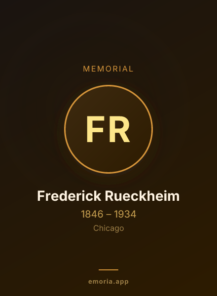 Memorial portrait of Frederick Rueckheim
