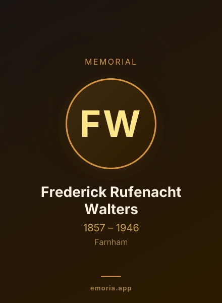 Memorial portrait of Frederick Rufenacht Walters