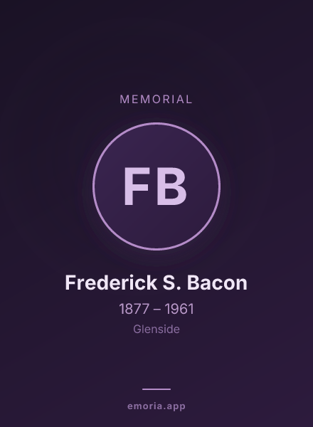 Memorial portrait of Frederick S. Bacon
