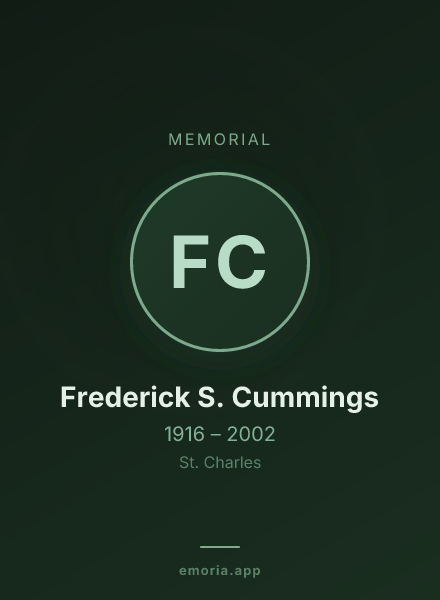 Memorial portrait of Frederick S. Cummings