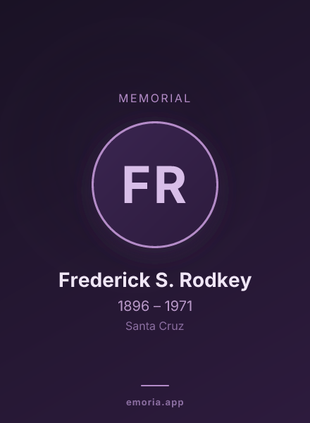 Memorial portrait of Frederick S. Rodkey