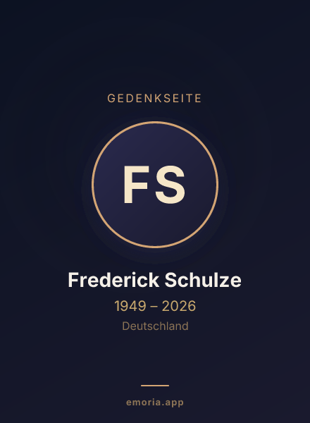 Gedenkportrait von Frederick Schulze