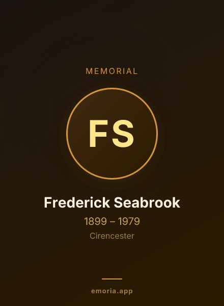 Memorial portrait of Frederick Seabrook