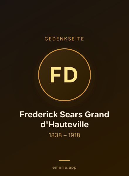 Gedenkportrait von Frederick Sears Grand d'Hauteville