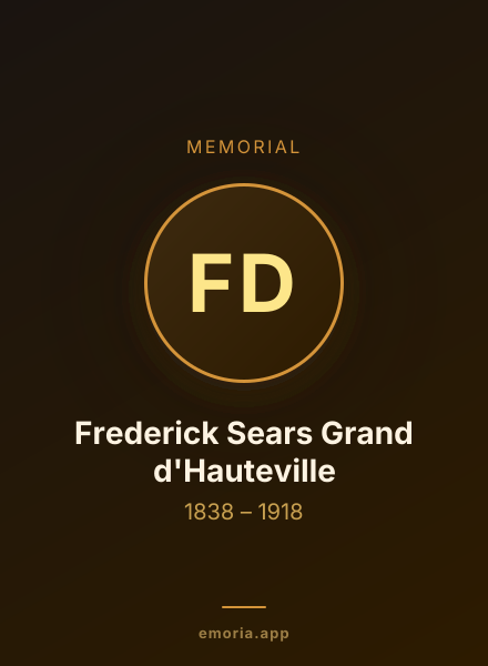 Memorial portrait of Frederick Sears Grand d'Hauteville