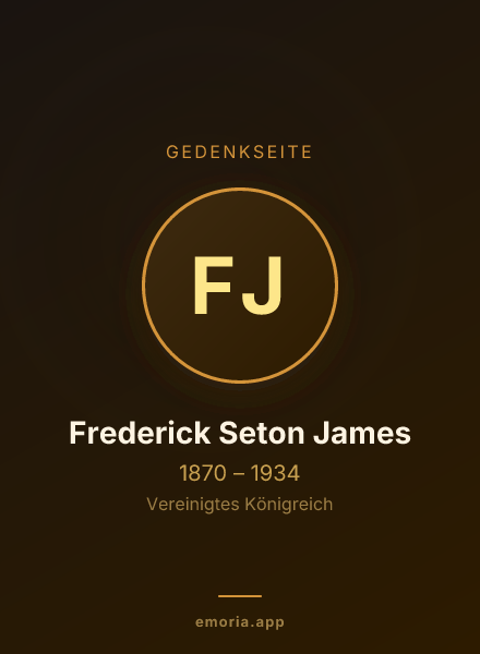 Gedenkportrait von Frederick Seton James