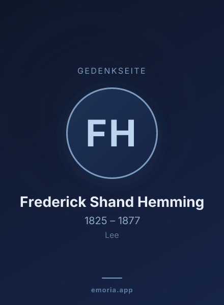 Gedenkportrait von Frederick Shand Hemming