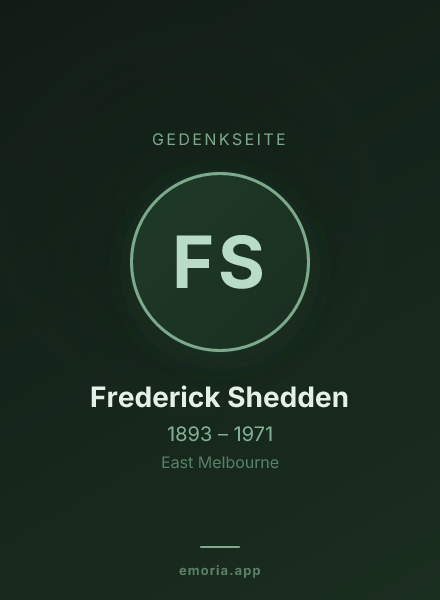 Gedenkportrait von Frederick Shedden