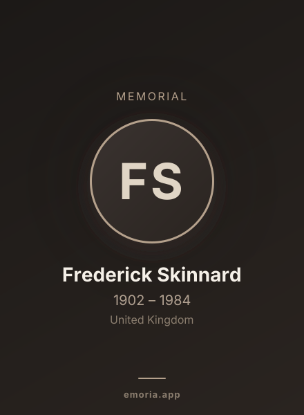 Memorial portrait of Frederick Skinnard