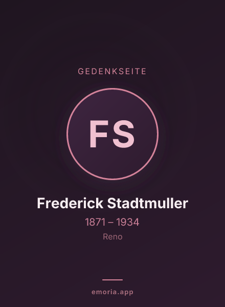Gedenkportrait von Frederick Stadtmuller
