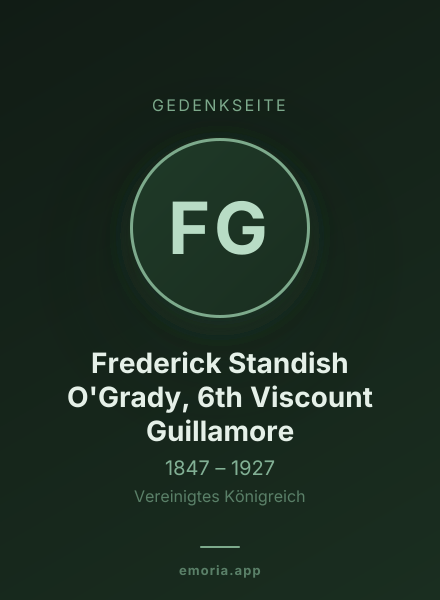 Gedenkportrait von Frederick Standish O'Grady, 6th Viscount Guillamore