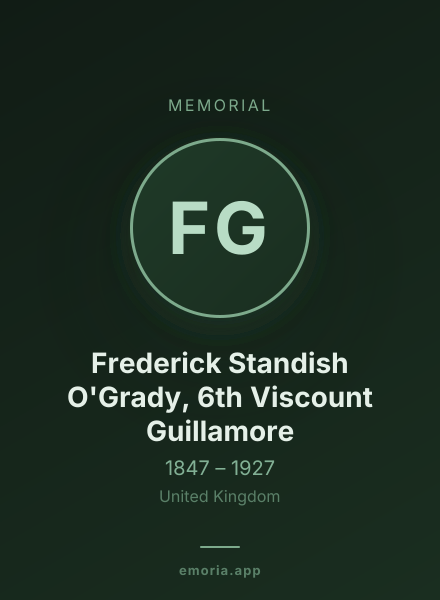 Memorial portrait of Frederick Standish O'Grady, 6th Viscount Guillamore