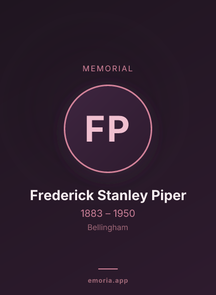 Memorial portrait of Frederick Stanley Piper