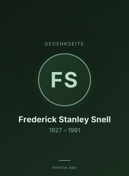 Gedenkportrait von Frederick Stanley Snell