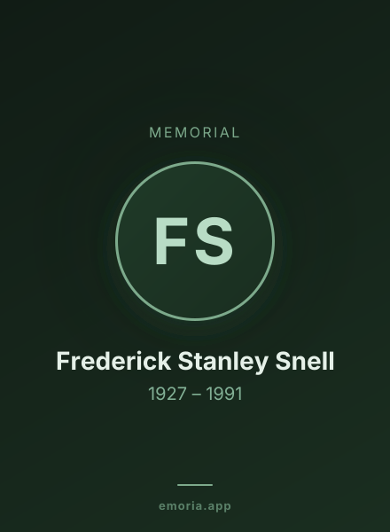 Memorial portrait of Frederick Stanley Snell