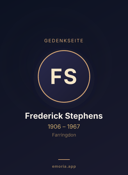 Gedenkportrait von Frederick Stephens