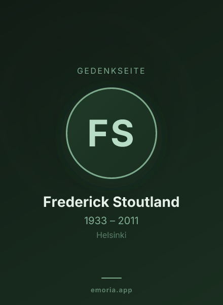 Gedenkportrait von Frederick Stoutland