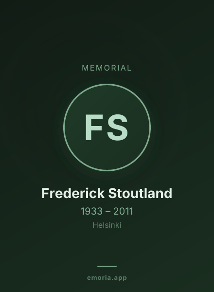 Memorial portrait of Frederick Stoutland