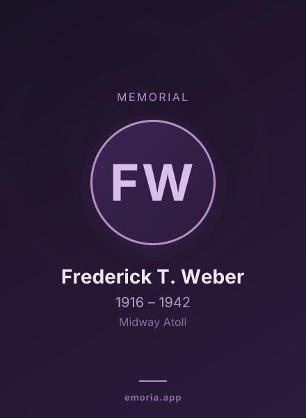 Memorial portrait of Frederick T. Weber