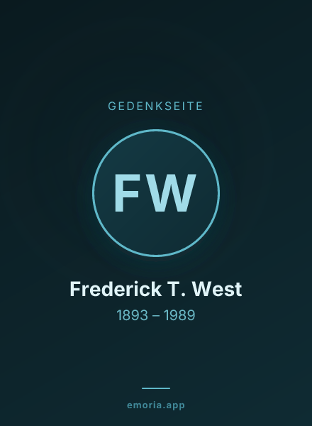 Gedenkportrait von Frederick T. West